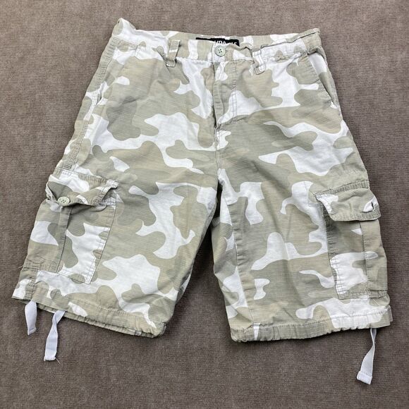 Southpole Camo Cargo Shorts Mens Size 30 Beige Ripstop Pockets Y2K - Picture 1 of 16